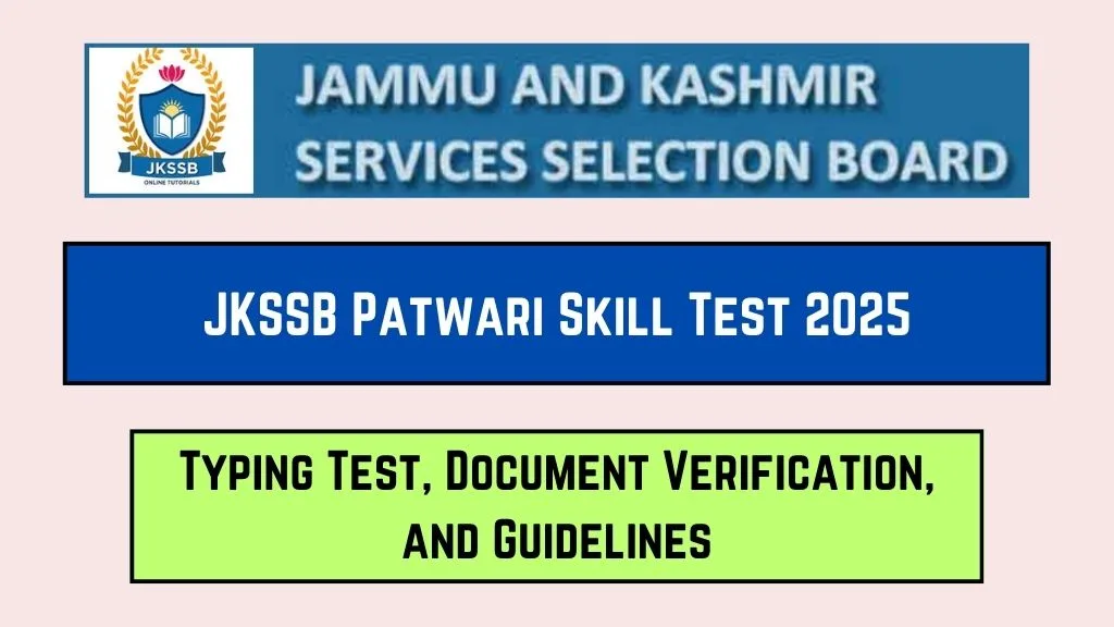 JKSSB Patwari Skill Test 2025