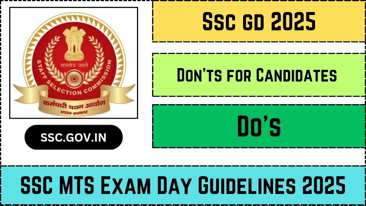 SSC MTS Exam Day Guidelines 2025